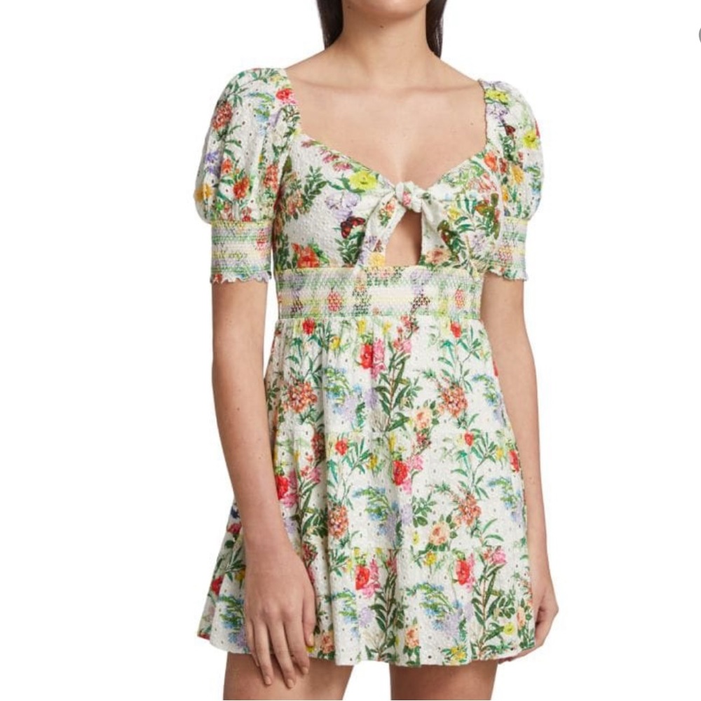 Alice + Olivia Kristie Floral Puff-Sleeve mini dress (2)